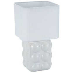 Lampe de Lampe à poser Versa White Lin Ceramic 16 x 29 cm - Marque : Versa - EAN : 8420327557599