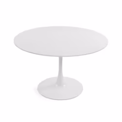 Table à manger - Versa - 73 x 120 x 120 cm - Bois MDF Métal - Blanc