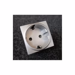 Prise 2P+T 16A standard Allemand (SCHUKO) 2M couleur aluminium sans support ni plaque UNICA Top SCHNEIDER MGU3.037.30 UNICA T ...