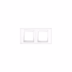 Plaque double blanche 2 postes 2X2 modules horizontale entraxe 71mm UNICA SCHNEIDER ELECTRIC MGU6.004.18 Plaque de finition 2 ...