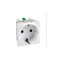 Prise 2P+T 16A schuko (Allemand) blanche 2M à encastrer (sans plaque ni support) bornes auto unica