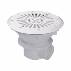Type de pièces : Bonde de fond Revêtement : Liner Coloris : Blanc Bonde de fond ø 210 mm avec grille ABS
