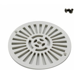 Astral - Grille bonde de fond ronde avec vis pour piscine béton - Diam 17,5 cm - Blanc