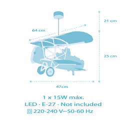 Dalber Lustre et lampe suspension enfant avion ours Petit Teddy enfants