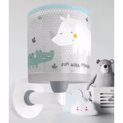 Dalber Applique Murale Pour Enfant Rhino & Croco Rhinocéros et Crocodile enfants