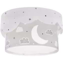 Dalber - Plafonnier - Moon - Motif lune L 33 cm H 185 cm Gris