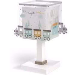 Dalber - Lampe de chevet enfant - The Night Train - Motif train L 15 cm H 30 cm Blanc