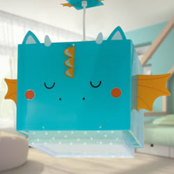 Suspension Lustre Plafonnier Enfant - Dalber - Dragon Bleu
