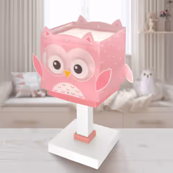 Dalber Lampe De Chevet Pour Enfant Little Pink Owl Petite Chouette Rose enfants