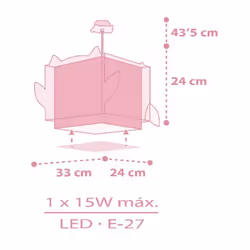 Dalber Lustre Suspension Pour Enfant Little Pink Owl Petite Chouette Rose enfants