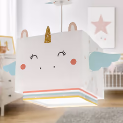 Suspension Lustre Plafonnier Enfant - Dalber - Licorne Blanche