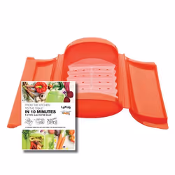 Lékué 3404600R10U500, Panier pour cuisson vapeur unique, Silicone, Rouge, 0,66 L, 1 pièce(s)