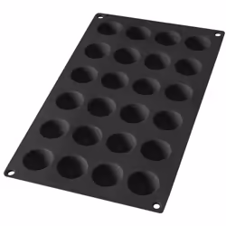 Le moule 24 mini demi-sphères noir est l'outil parfait pour créer des desserts et des friandises à la fois délicieux et visue ...