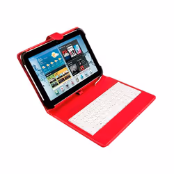 SilverHT 111916140199, Espagnole, Toutes marques, Tablets from 9 "to 10.1", Rouge, Blanc, 25,6 cm (10.1"), Simili-cuir, Uréth ...
