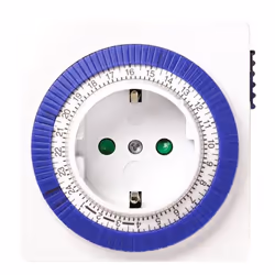Silver Electronics 49402, Programmateur journalier, Bleu, Blanc, Analogique, Rotatif, 1 jour(s), 15 min