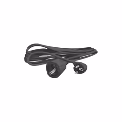Rallonge électrique noire Intensité : 10/16 A Tension : 250V Broche 48mm + terre latérale Câble 3 x 150mm2 Longueur : 2 mètre ...