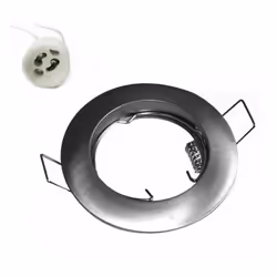 Couleur : Nickel mat Forme : Tour Format : Fixe Diamètre : 78mm Coupe : 55mm Support de lampe GU10 inclus