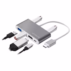 SilverHT 112001240199, USB 3.2 Gen 1 (3.1 Gen 1) Type-C, Gris, HDMI, USB 2.0, USB 3.2 Gen 1 (3.1 Gen 1) Type-A, 120 mm, 360 m ...