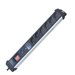 Silver Electronics 49646 multiprise 1,5 m 6 sortie(s) CA Intérieure Aluminium, Noir