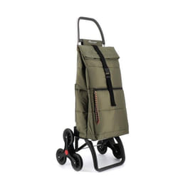 BIG POLAR - Chariot de course - 6 roues - Vert kaki - Tout-terrain monte-escaliers facile stable et spacieux - Parfait pour le