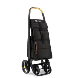 8 PLUS ECOPEP - Chariot de course Pliable - 4 roues - Noir - Sac isotherme isolant structure solide et maniable grande capacité