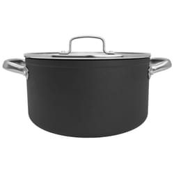 ARCOS Casserole Antiadhésive 24 cm. 4.3 L  Aluminium Forgé  Compatible Toutes Cuisines  Poignées Acier Inoxydable Effet Froid  Noir  Induction Co