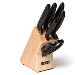 Arcos - 5 Bloc couteaux et ciseaux Nice 136100 6 pièces en acier inoxydable nitrum et mango polypropylène avec boîte cadeau.