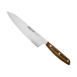 ARCOS Couteau de Chef en Acier Inoxydable 210 mm – Couteau de Cuisine Professionnel pour la Cuisson, Manche en Bois d'Ovengkol 100% Naturel FSC – Marr