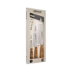 ARCOS Ensemble de Couteaux 3 Pièces en Acier Nitrum – Coupe de Haute Précision, Poignée Ergonomique en Polyoxyméthylène POM – ...
