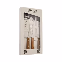 Arcos Serie Nordika - Set 3 Couteau à Fromage - Acier Inoxydable NITRUM - Manche en bois Ovengkol 100% naturel FSC - Emballag ...