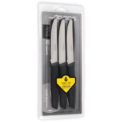 Ensemble de table nova - Ensemble de 6 couteaux de table avec lame dentelée et pointe arrondie, parfaits pour couper les aliments sur la table.