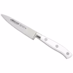 ARCOS Couteau d'Office Forgé en Acier Inoxydable 100 mm – Manche Ergonomique en Polyoxyméthylène, Idéal pour Éplucher les Fru ...