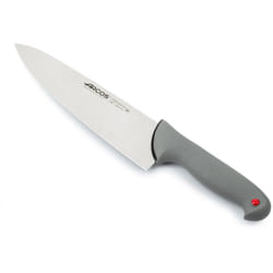 ARCOS Couteau de Chef en Acier Inoxydable Nitrum – Manche en Polypropylène Recouvert d'Élastomère, Qualité Professionnelle – Noir, Série Couleur Prof