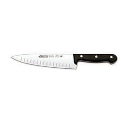 ARCOS Couteau de Chef Granton en Acier – Couteau de Cuisine pour Couper et Peler les Petits Aliments, Poignée Ergonomique en Polyoxyméthylène, Lame de