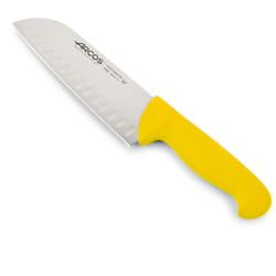 Arcos Séries 2900 - Couteau Santoku Couteaux Japonais - Lame Acier Inoxydable Nitrum 180 mm - Manche Polypropylène Couleur Jaune