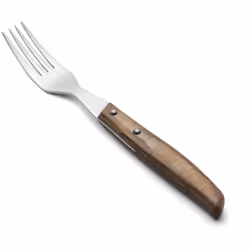Fourchette avec manche en bois - Acier inoxydable 18/10. La chaleur de son bois et son design audacieux constituent sa princi ...