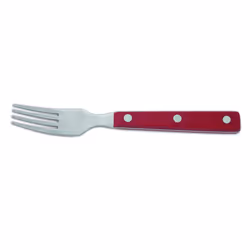 Arcos Couteaux de Table - Fourchette à Steak - Acier Inoxydable 18/10 et 195 mm - Manche Polyoxyméthylène (POM) Couleur Rouge