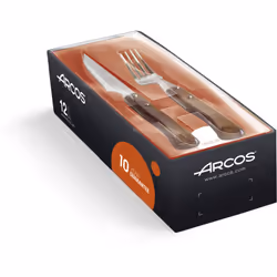 Ensemble de couteaux et fourchettes Arcos 377700 monobloc d'une pièce d'acier inoxydable, lame de 11 cm et mango bois comprim ...