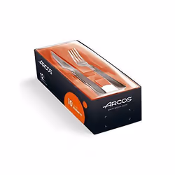 Arcos Couteaux de Table - Set de Couteaux à Steak 12 pièces (6 Couteaux + 6 Fourchette) - Monobloc d'une Pièce Acier Inoxydab ...