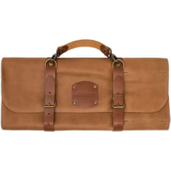 Sac à couteaux en cuir avec garnitures métalliques, capacité de 10 pièces. - Arcos