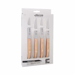 Arcos Serie The Origin - Set de 4 Couteaux de Table (Couteaux à Steak) - Lame Acier Inoxydable NITRUM 110 mm - Manche Micarta ...