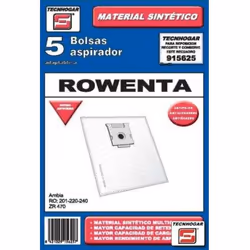 TECNHOGAR 915625, Aspirateur sans sac, Sac à poussière, Blanc, Rowenta, 5 pièce(s)