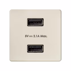 Simon 2701096-031, 2x USB, Ivoire, Thermoplastique, IP20, CE, 120 - 230 V
