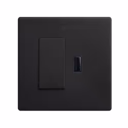 SIMON 270 | Kit interrupteur bouton poussoir monobloc + chargeur USB A 2.1A SmartCharge noir mat 27191610-098 Découvrez toute ...