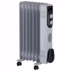 JATA R107, Chauffage électrique à bain d’huile, Huile, Intérieure, Gris, Rotatif, 1500 W