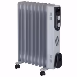 JATA R109, Chauffage électrique à bain d’huile, Huile, Intérieure, Gris, Rotatif, 2000 W