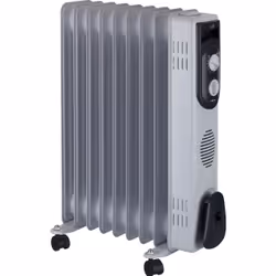 JATA R109, Chauffage électrique à bain d’huile, Huile, Intérieure, Gris, Rotatif, 2000 W