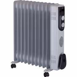 JATA R111, Chauffage électrique à bain d’huile, Huile, Intérieure, Gris, Rotatif, 2500 W