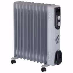 JATA R111, Chauffage électrique à bain d’huile, Huile, Intérieure, Gris, Rotatif, 2500 W