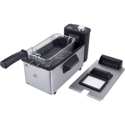 JATA FR680 friteuse Unique 3,2 L Autonome 2000 W Noir, Acier inoxydable